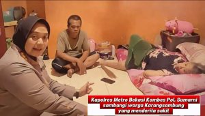 Polres Metro Bekasi Sambangi Warga Karangsambung Berikan Bantuan Kursi Roda dan Fasilitasi Rujukan