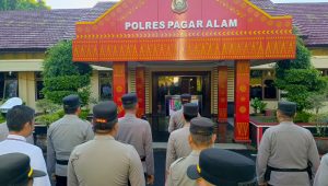 48 Personel Berprestasi Diguyur Penghargaan, Polres Pagar Alam Ikuti Apel Kapolda Sumsel Secara Virtual