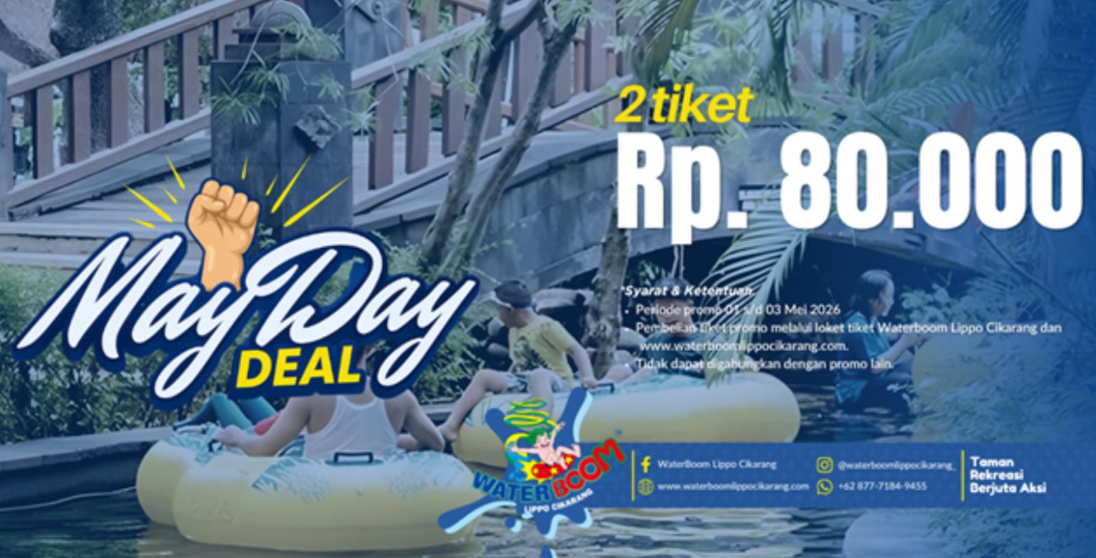 Rayakan Hari Buruh, Waterboom Lippo Cikarang Hadirkan Promo “May Day Deal” Dua Tiket Rp 80 Ribu