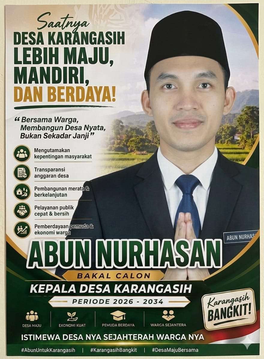 Maju di Pilkades Karang asih Abun nurhasan Bawa Visi Desa Lebih Maju dan Transparan