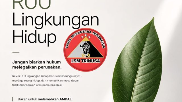 Soroti Celah Investasi, LSM Triga Nusantara Desak Revisi RUU Lingkungan Tak ‘Obral’ Amdal