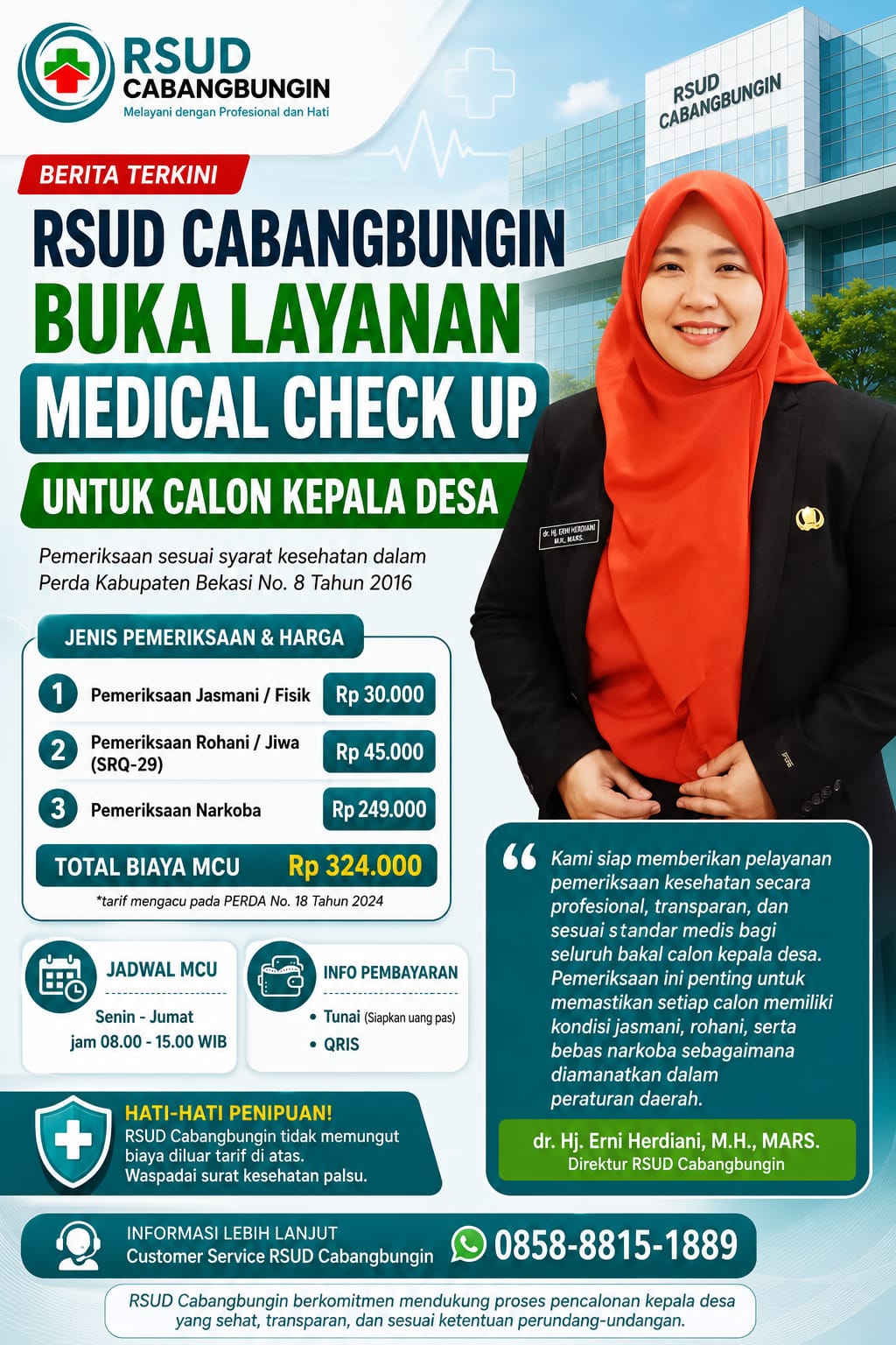 RSUD Cabangbungin Dukung Pilkades Sehat Lewat Layanan MCU