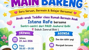 Belajar Ceria dan Bermain Bermakna di Istana Rafa’, Tumbuhkan Generasi Cerdas untuk Indonesia Berkelanjutan Belajar Ceria dan Bermain Bermakna di Istana Rafa’, Tumbuhkan Generasi Cerdas untuk Indonesia Berkelanjutan