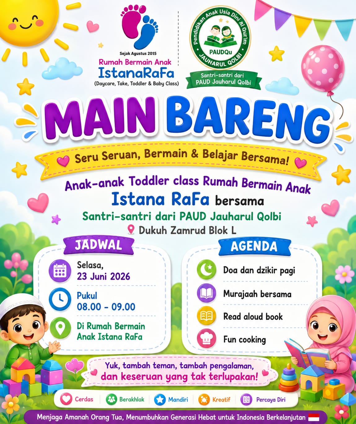 Belajar Ceria dan Bermain Bermakna di Istana Rafa’, Tumbuhkan Generasi Cerdas untuk Indonesia Berkelanjutan