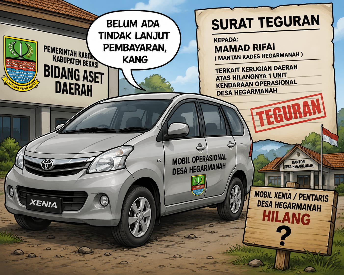 Pihak Aset Kabupaten Bekasi: Belum Ada Tindak Lanjut Pembayaran Kerugian Kendaraan Dinas oleh Mantan Kades Hegarmanah