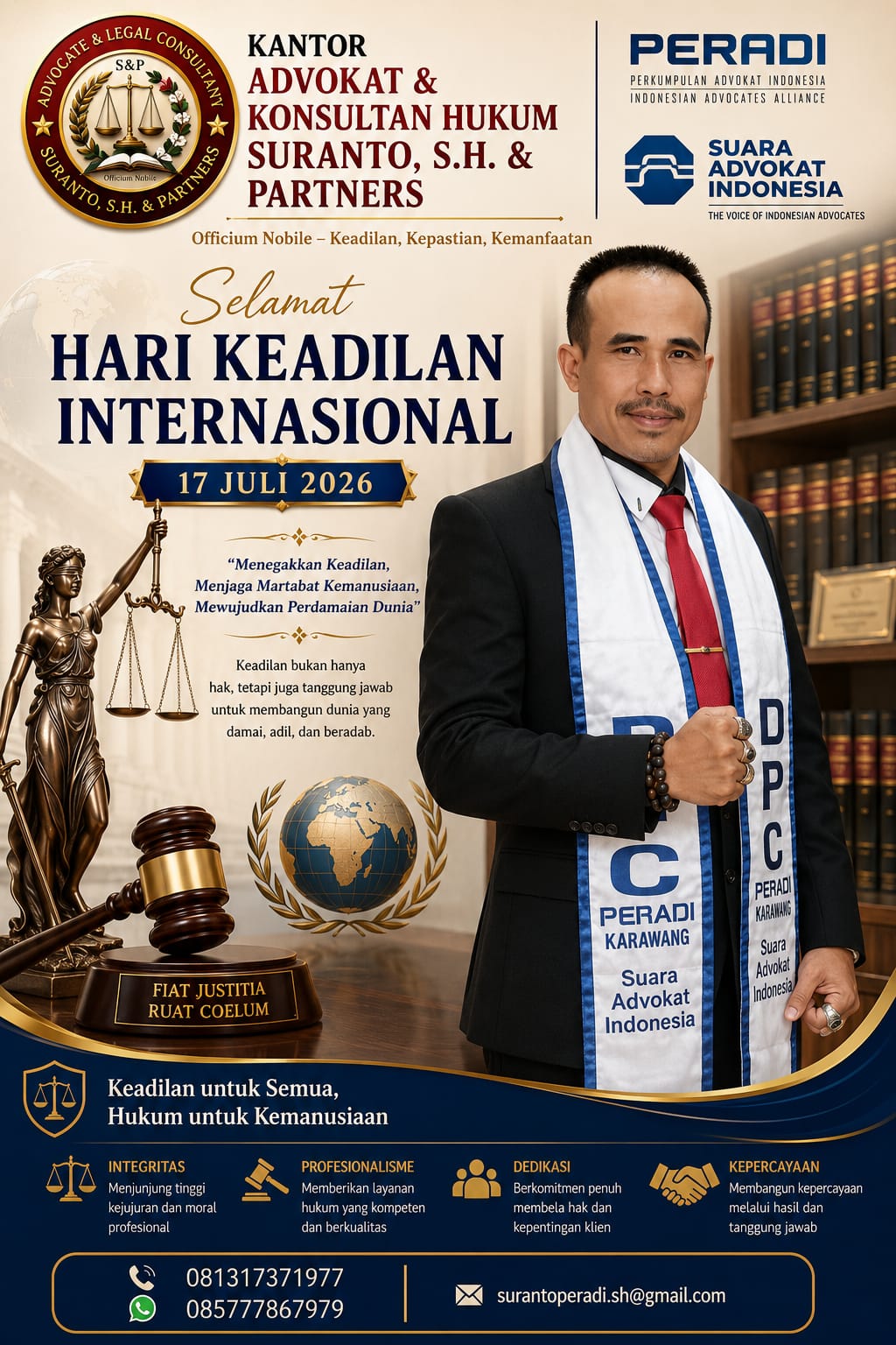 Suranto: Keadilan Harus Ditanamkan Sejak Dini dan Diperjuangkan Tanpa Pandang Bulu