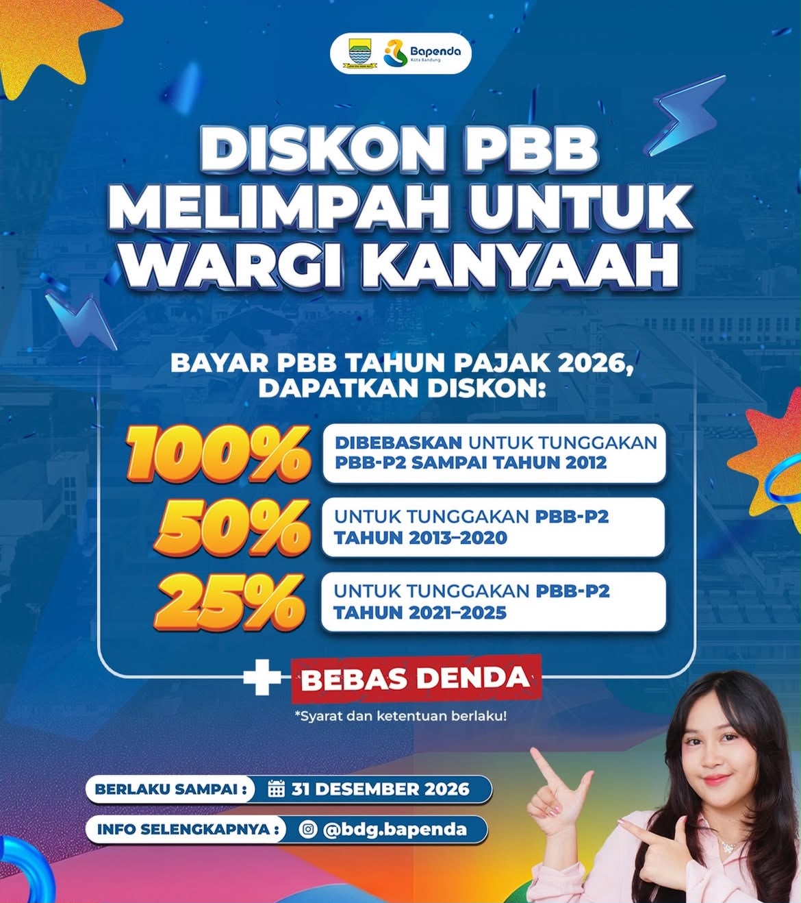 Diskon PBB Hingga 100 Persen dan Bebas Denda