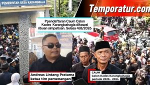 Membludak!! Ribuan Simpatisan Kawal Caum Daftar Calon Kades Karangbahagia