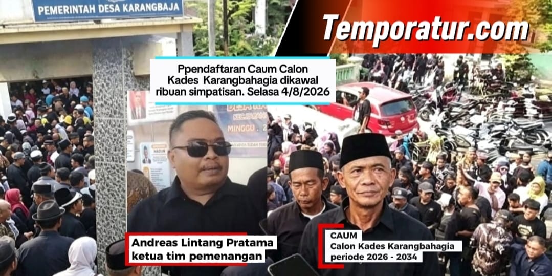 Membludak!! Ribuan Simpatisan Kawal Caum Daftar Calon Kades Karangbahagia