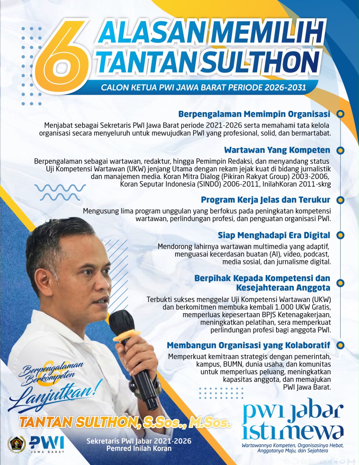 Tantan Sulthon Terpilih Jadi Ketua PWI Jawa Barat Periode 2026–2031