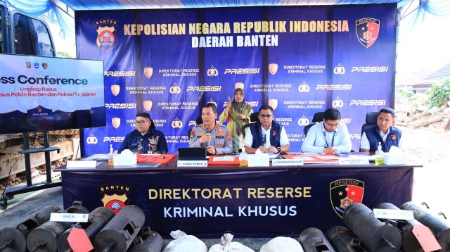 Keterangan foto : Pers Konferens Polda Banten