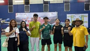 Keterangan foto : Pengurus Pusat Pemuda Katolik Gelar Turnamen Badminto, Tim Ganda Putri dan Ganda Putra BMDS berhasil Sabet Juara