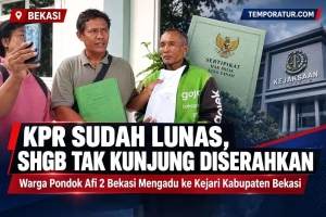 Keterangan foto : KPR Sudah Lunas, Warga Pondok Afi 2 Bekasi Mengadu ke Kejari Kabupaten Bekasi Terkait SHGB yang Tak Kunjung Diserahkan (Tera Konten Kreator mendampingi Warga)