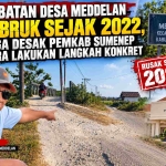 Keterangan foto : Jembatan Desa Meddelan Ambruk Sejak 2022, Warga Desak Pemkab Sumenep Segera Lakukan Langkah Konkret