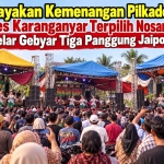 Keterangan foto : Rayakan Kemenangan Nosar Bule Kades Karanganyar Terpilih Gelar Gebyar Tiga Panggung Jaipong Sekaligus