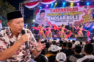 Keterangan foto : Gelar Konser Seni Jaipong, Kades Terpilih Karanganyar Nosar Bule Ajak Warga Bersatu Bangun Desa