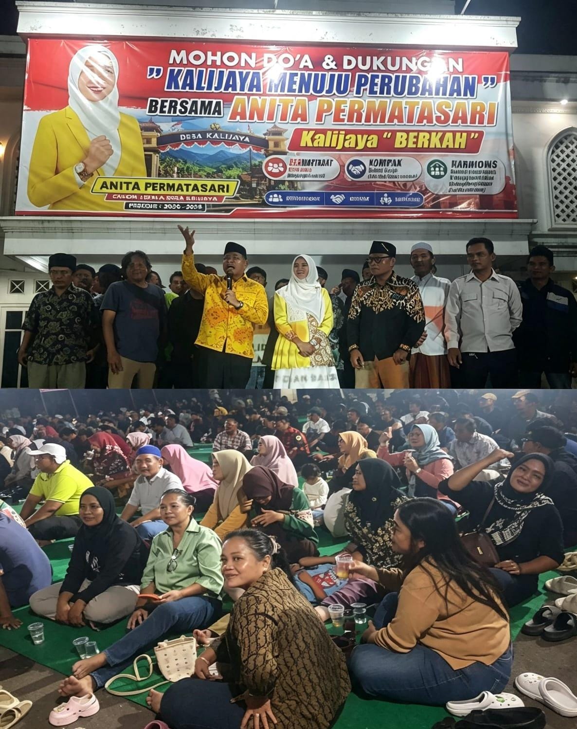 Keterangan foto : Tim Pemenangan Calon Kepala Desa (Kades) Kalijaya periode 2026–2034 resmi dikukuhkan pada Jumat malam, 4 September 2026.