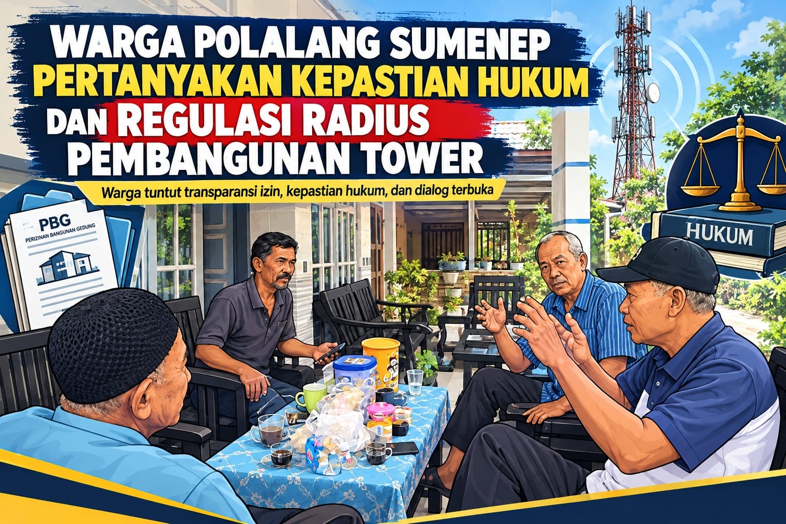 Keterangan foto : Warga Polalang Sumenep Pertanyakan Kepastian Hukum dan Regulasi Radius Pembangunan Tower (ft.ilustrasi)