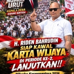 Keterangan foto : Pilkades Karangsentosa: H. Riden Bahrudin Siap Kawal Karta Wijaya Menuju Periode Kedua
