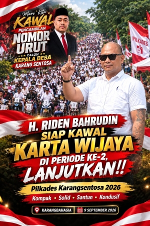 Keterangan foto : Pilkades Karangsentosa: H. Riden Bahrudin Siap Kawal Karta Wijaya Menuju Periode Kedua