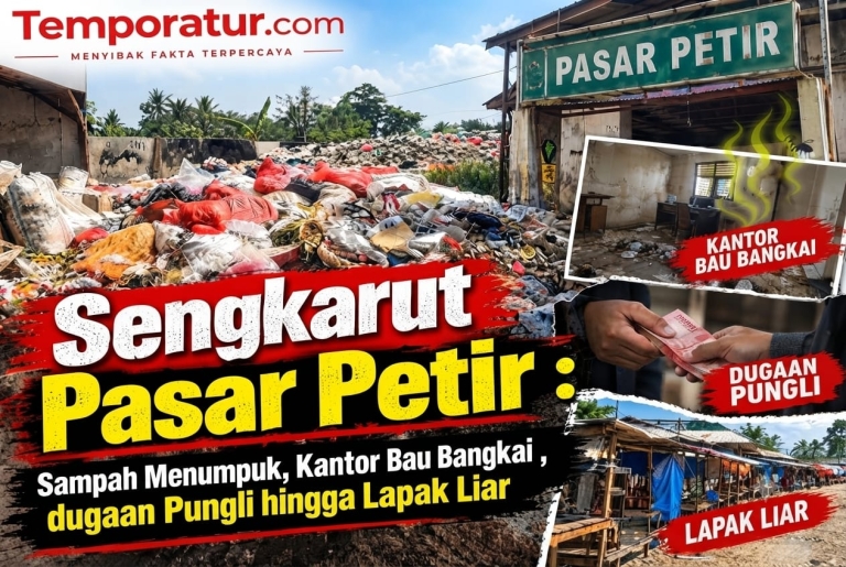 Sengkarut Pasar Petir: Sampah Menumpuk, Kantor Bau Bangkai, Dugaan Pungli hingga Lapak Liar