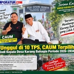 Foto ilustrasi : Unggul di 10 TPS, CAUM Terpilih Jadi Kepala Desa Karang Bahagia Periode 2026–2034