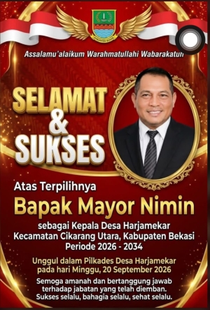 Keterangan foto : Raih Perolehan Suara Tertinggi, Mayor Nimin Terpilih Jadi Kepala Desa Harjamekar Periode 2026–2034