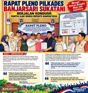 Keterangan foto : H. Abdur Rohimudin Terpilih sebagai Kades Banjarsari, Pleno Pilkades Berjalan Kondusif