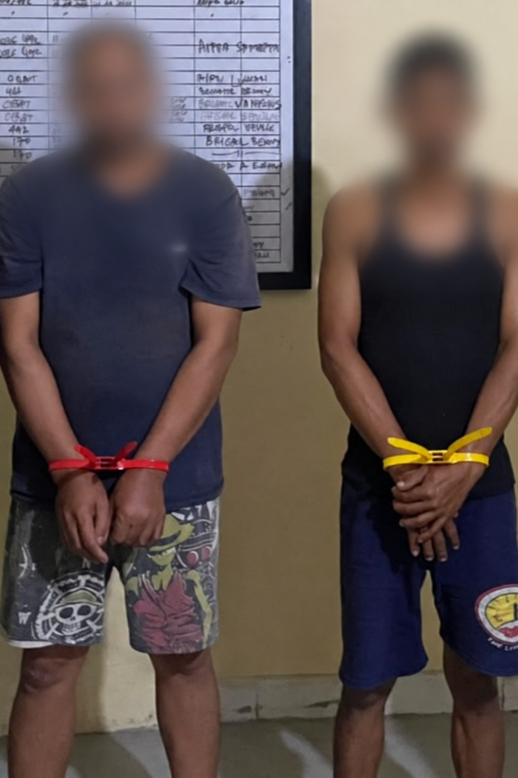 Keterangan foto : Dua orang terduga pelaku berinisial R (46) dan AR (40) berhasil diamankan pada Kamis (24/9/2026) di dua lokasi berbeda di wilayah Kecamatan Babelan, Kabupaten Bekasi.