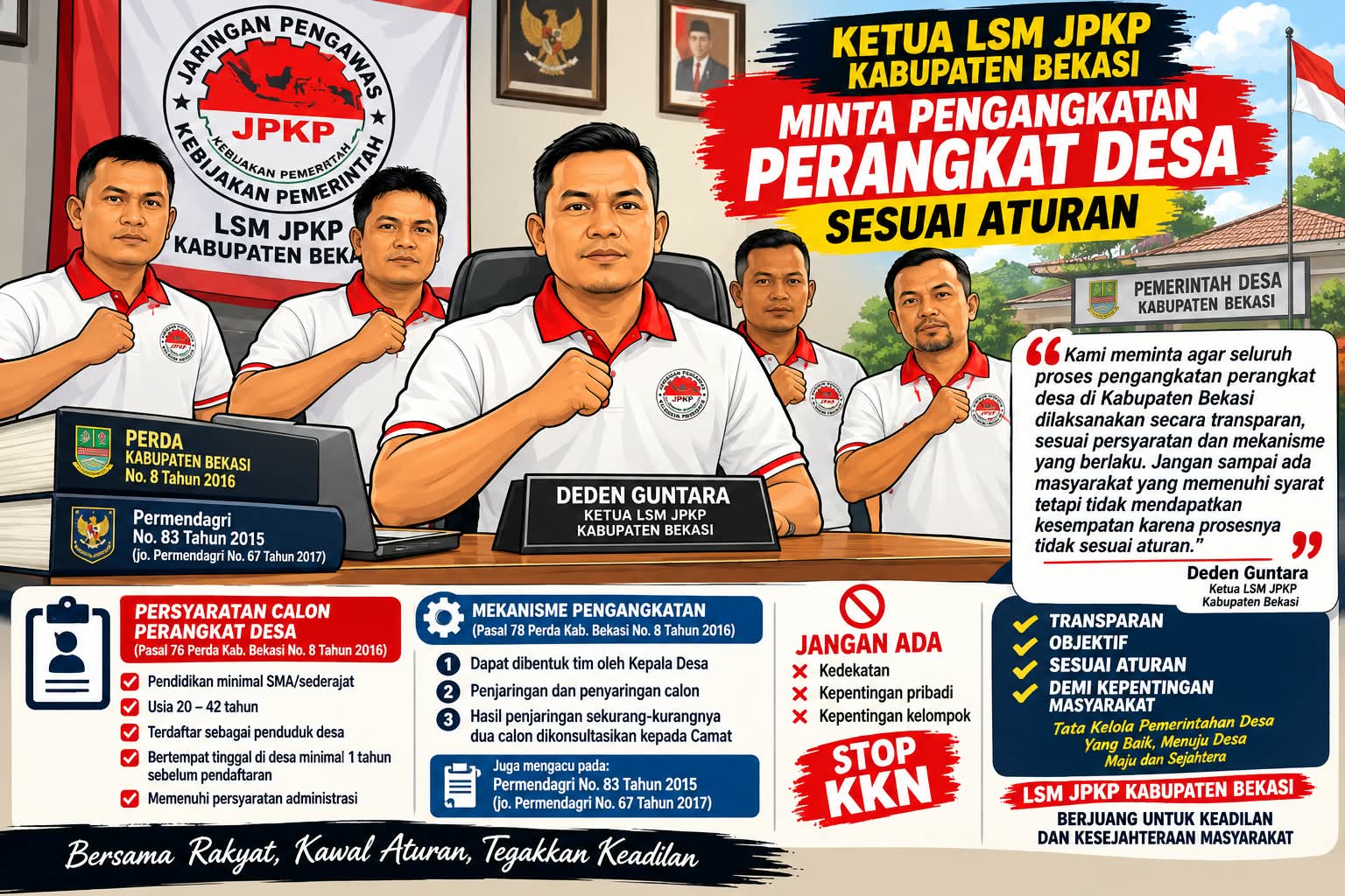 Keterangan foto : KETUA LSM JPKP KABUPATEN BEKASI MINTA PENGANGKATAN PERANGKAT DESA SESUAI ATURAN (ft.ilustrasi)