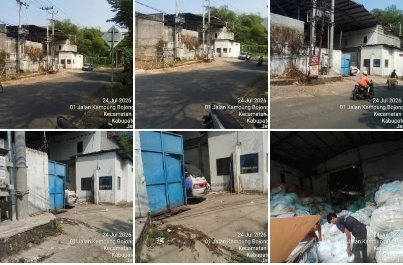 Keterangan foto : Berjarak 50 Meter dari Kantor Lurah, Keberadaan Gudang di Bojong Koneng Belum Terdata DPMPTSP
