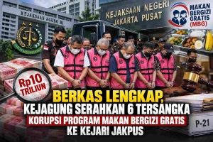 Keterangan foto : Berkas Lengkap, Kejagung Serahkan 6 Tersangka Korupsi Program Makan Bergizi Gratis ke Kejari Jakpus
