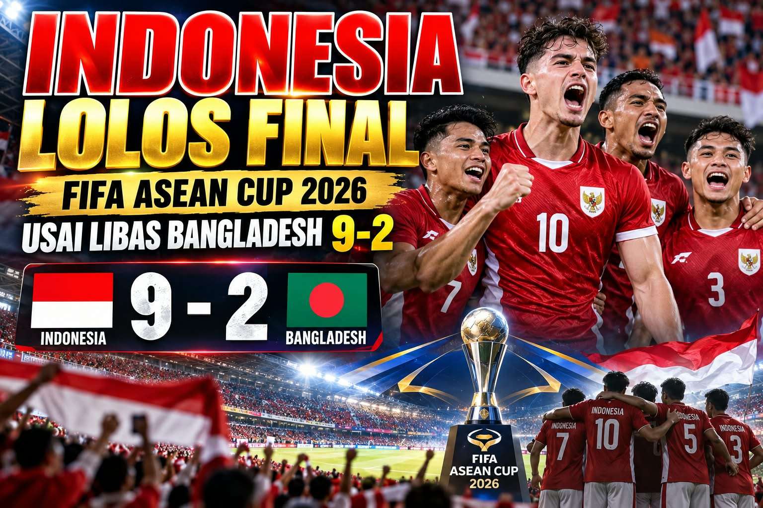 Keterangan foto: Indonesia Lolos Final FIFA ASEAN Cup 2026 Usai Libas Bangladesh 9-2