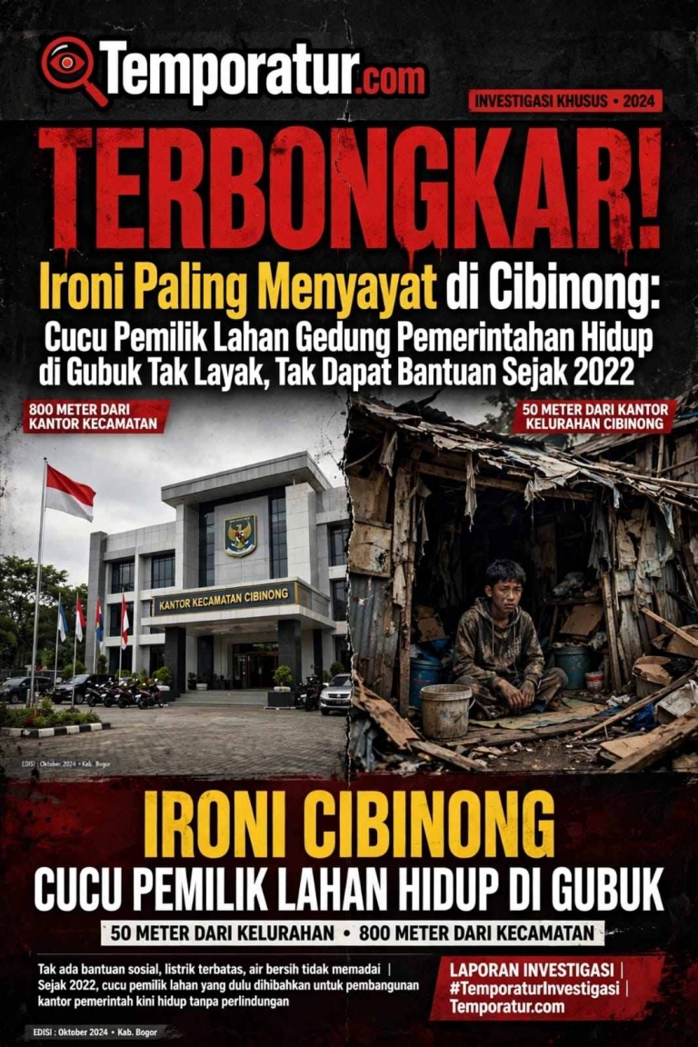 Keterangan foto : Ironi Paling Menyayat di Cibinong: Cucu Pemilik Lahan Gedung Pemerintahan Hidup di Gubuk Tak Layak, Tak Dapat Bantuan Sejak 2022