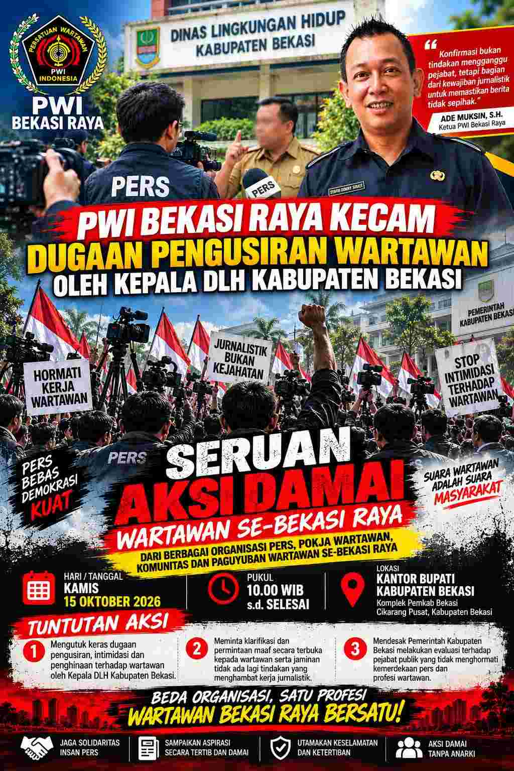Keterangan foto :PWI Bekasi Raya Kecam Dugaan Pengusiran Wartawan oleh Kepala DLH Kabupaten Bekasi (ft.ilustrasi)