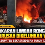 Keterangan foto: Pembakaran Limbah Rongsokan di Cibarusah Dikeluhkan Warga