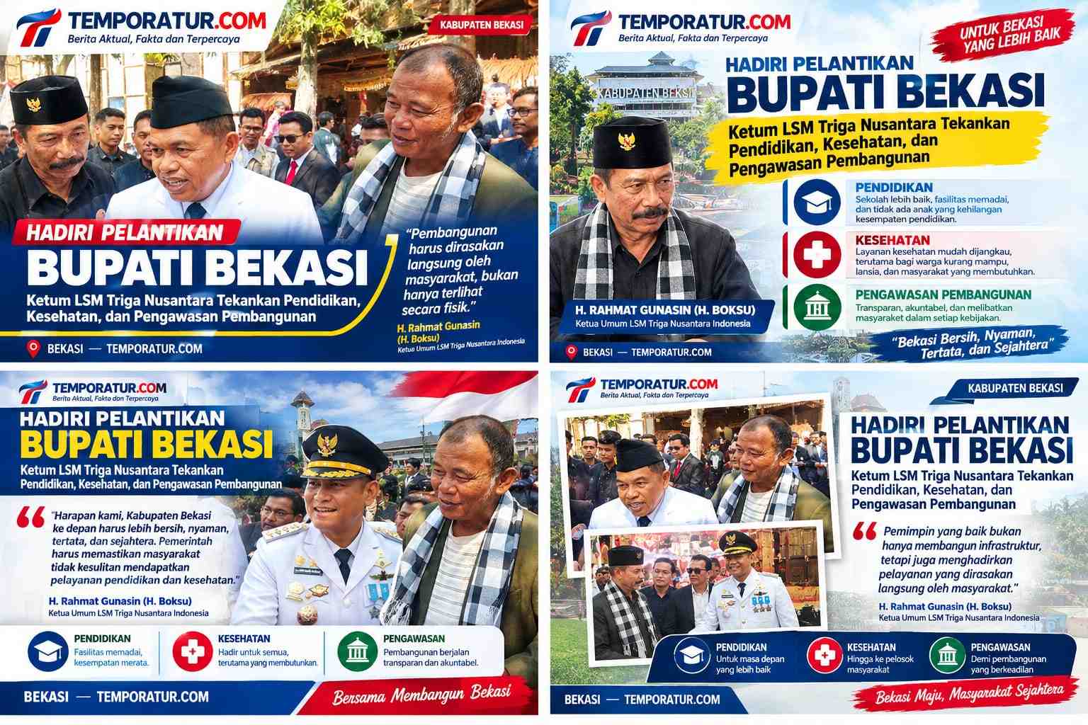 Keterangan foto : Hadiri Pelantikan Bupati Bekasi, Ketum LSM Triga Nusantara Tekankan Pendidikan, Kesehatan, dan Pengawasan Pembangunan