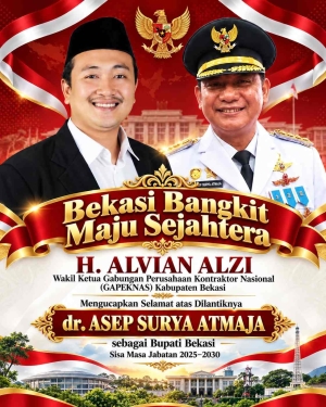 Keterangan foto : H. Alvian Alzi Ucapkan Selamat atas Pelantikan dr. Asep Surya Atmaja sebagai Bupati Bekasi