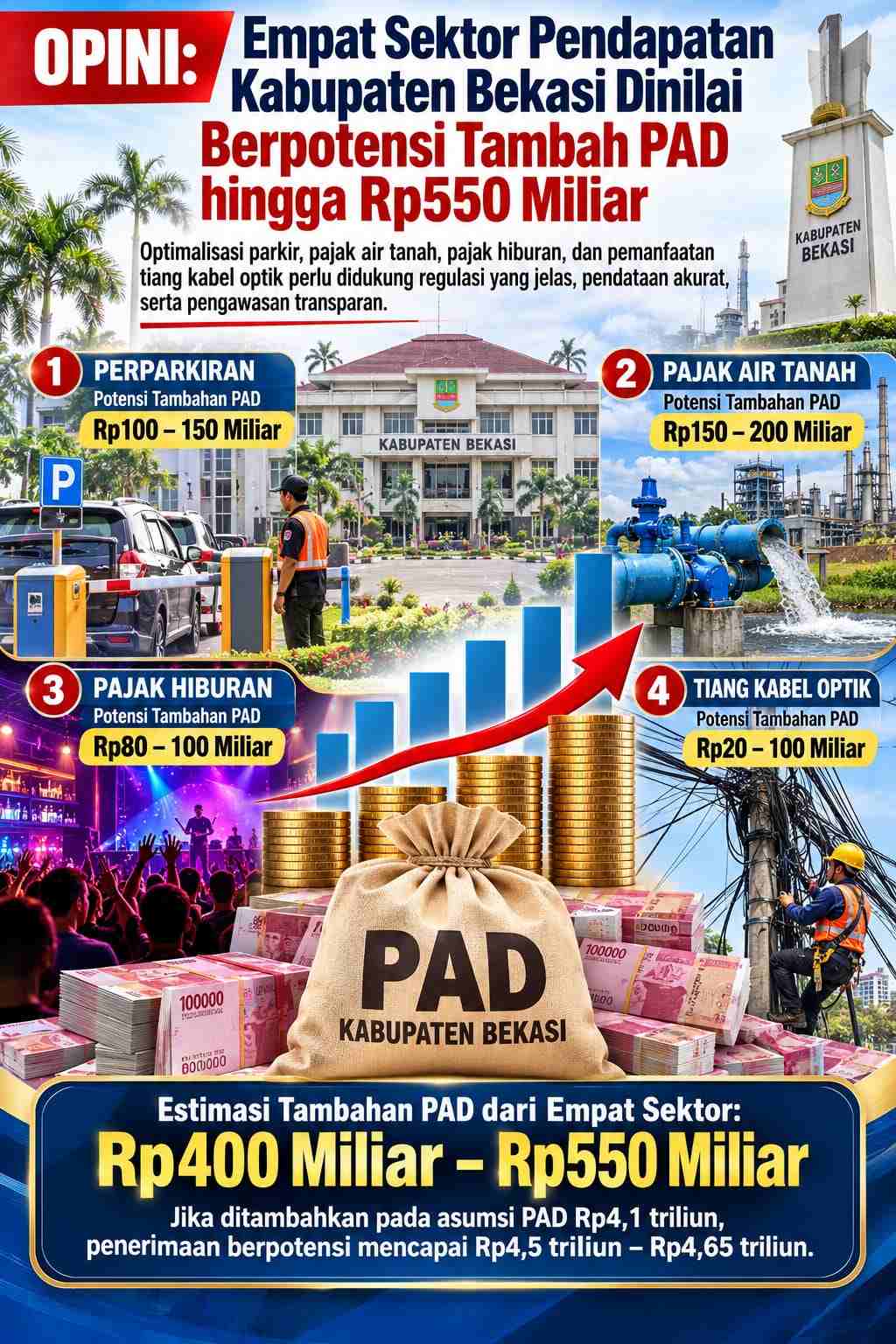 Keterangan foto : Empat Sektor Pendapatan Kabupaten Bekasi Dinilai Berpotensi Tambah PAD hingga Rp550 Miliar (ft.ilustrasi)