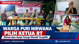 Keterangan foto : Warga Perumahan Puri Nirwana Residence, Desa Sukaraya, Kabupaten Bekasi, menggelar pemilihan Ketua Rukun Tetangga (RT) pada Sabtu malam (24/10/2026). Pemilihan berlangsung di dua wilayah, yakni RT 06/RW 08 dan RT 04/RW 08