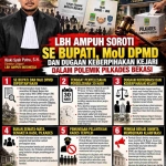 Keterangan foto : LBH AMPUH Soroti SE Bupati, MoU DPMD dan Dugaan Keberpihakan Kejari dalam Polemik Pilkades Bekasi