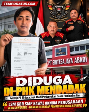 Keterangan foto : Diduga di PHK Mendadak Saat Kontrak Belum Habis, Pekerja PT Sintesa Jaya Abadi Pertanyakan Dasar Pemberhentian