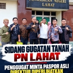Keterangan foto : Sidang Gugatan Tanah di PN Lahat, Penggugat Minta Paspor Asli Direktur Utama Tergugat Diperlihatkan