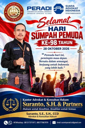 Keterangan foto : Sumpah Pemuda ke-98, Suranto, S.H. & Partners Ajak Generasi Muda Perkuat Persatuan dan Kesadaran Hukum