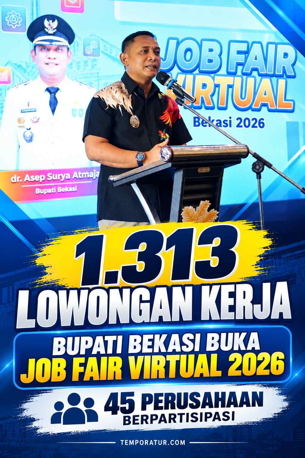 Keterangan foto: Bupati Bekasi Buka Job Fair Virtual 2026, 45 Perusahaan Tawarkan 1.313 Lowongan Kerja