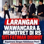 Keterangan foto : Jurnalis TEMPORATUR. COM saat Diarangan Wawancara dan Memotret di Ruang Publik RS Siti Fatimah Palembang Disorot, Bagaimana dengan Kebebasan Pers?