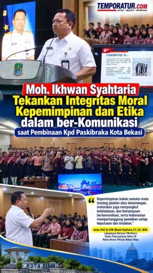Keterangan foto : Brigjen (Purn) Moh. Ikhwan Syahtaria Tekankan Integritas Moral Kepemimpinan dan Etika dalam Berkomunikasi saat Pembinaan Paskibraka Kota Bekasi