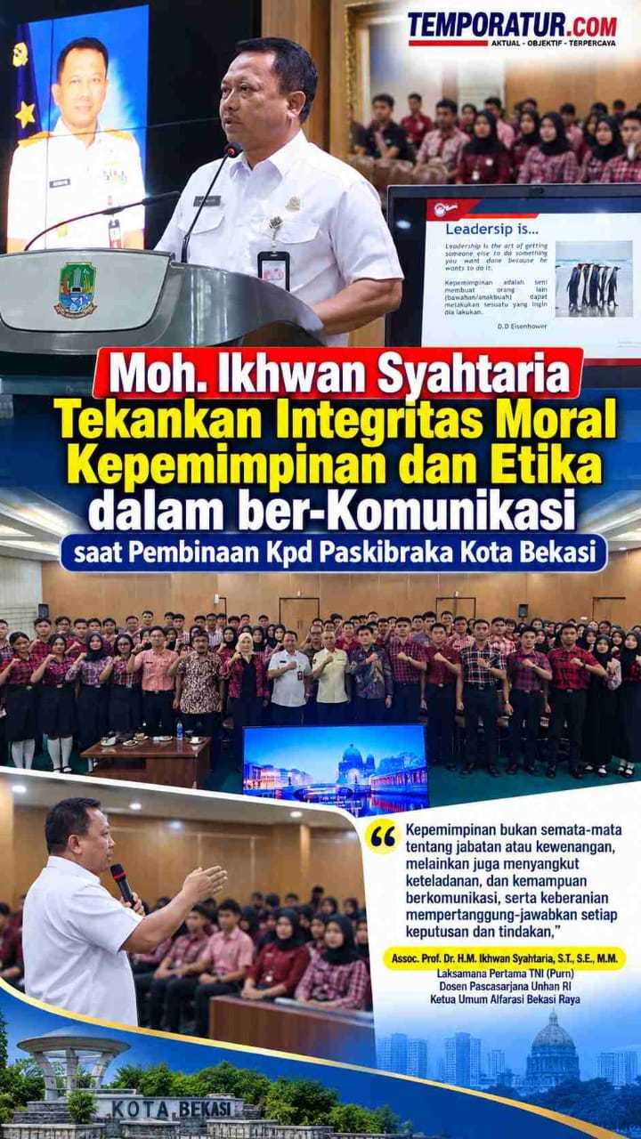 Keterangan foto : Brigjen (Purn) Moh. Ikhwan Syahtaria Tekankan Integritas Moral Kepemimpinan dan Etika dalam Berkomunikasi saat Pembinaan Paskibraka Kota Bekasi