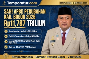 Keterangan foto : Pemerintah Kabupaten (Pemkab) Bogor bersama DPRD Kabupaten Bogor resmi menyepakati Perubahan Anggaran Pendapatan dan Belanja Daerah (APBD) Tahun Anggaran 2026 dalam rapat paripurna di Cibinong, Rabu (30/9).