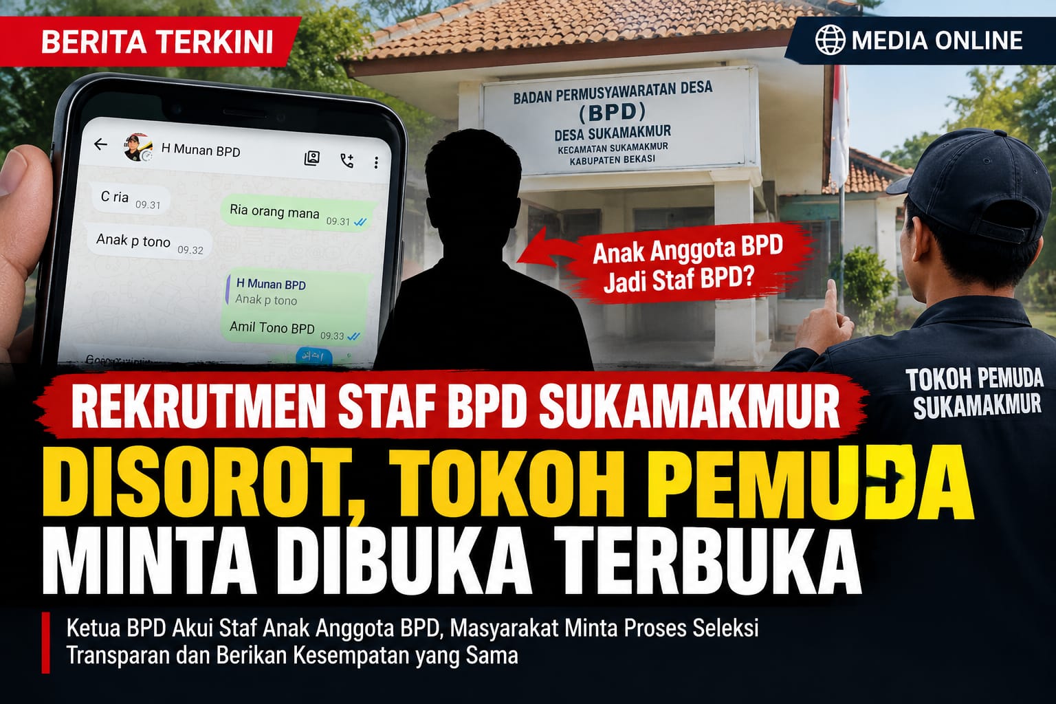 Keterangan foto :Rekrutmen Staf BPD Sukamakmur Disorot, Tokoh Pemuda Minta Dibuka Terbuka (ft.ilustrasi)